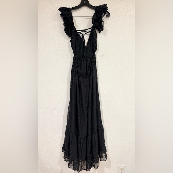 Storia Play For Keeps Maxi Dress Black Glitter Women’s Size Small - Picture 2 of 4